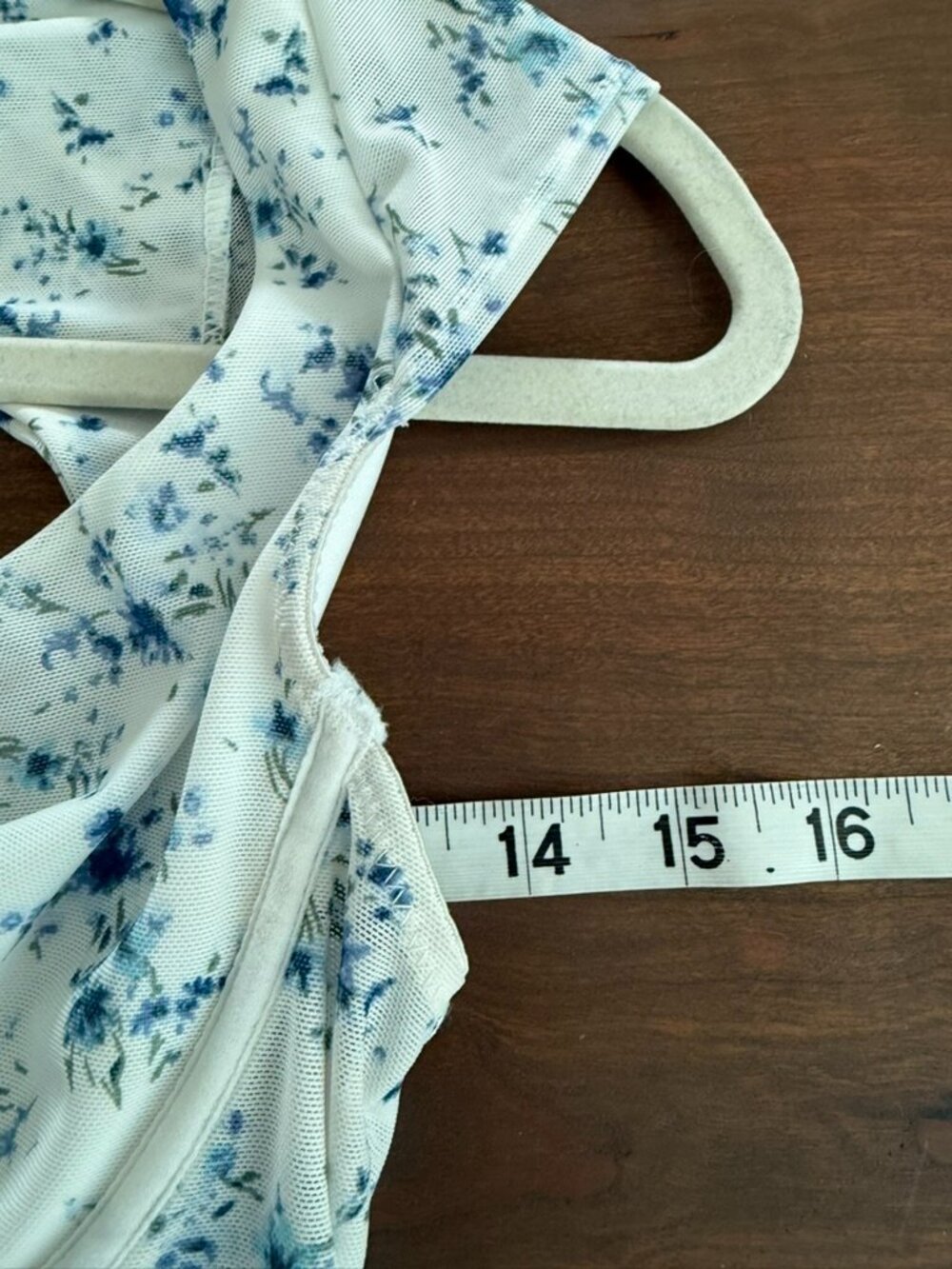 Garage Blue Floral Corset Tie-Back Top Size M - Picture 2 of 6